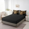 thumbnail image 4 of Golden Musical Notes Bed in a Bag King Size Comforter Set 7 Pieces,Swirl Spiral Circle Bedding Sets Hip Hop Pop Music Sheet Set with Comforter,Modern Rock Bed Set, 4 of 6