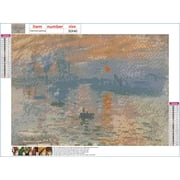 Monet 5D Diamond Painting Kits, Full Drill Famous Diamond Paintings Collection for Home Wall Decor DIY, 12x16in (Impression Sunrise)
