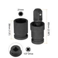 thumbnail image 2 of Uxcell 21mm Impact Shallow Socket 1/2" Drive Chromium Molybdenum Steel with Universal Joint, 2 of 6