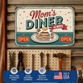 thumbnail image 5 of Moms Diner Always Open Metal Poster by DC | Vintage Tin Sign Wall Art for Indoor Use | 18x12" Rust-Free Aluminum Decor for Kitchen | UV Protected & Weatherproof Print | Made in USA, 5 of 7
