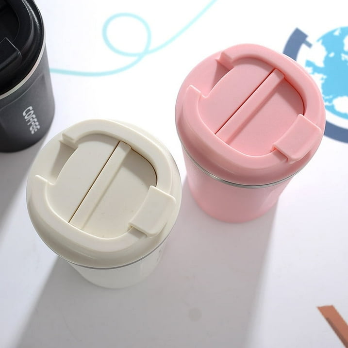 380ML Stainless Steel Car Coffee Cup Leakproof Insulated Thermal Thermos Cup Car Portable Travel Coffee Mug White