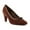 Espresso, variant on XYD Women Round Closed Toe Bowknot Pumps Mid Kitten Heels Elegant Party Work All Weather Shoes Size 7 White