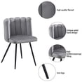 thumbnail image 4 of JYHOME Living Room Barrel Accent Chair  Modern Velvet Kitchen Dining Chair  Vanity Chair with Metal Leg  Scalloped   Cozy and Soft Padded  Armless Leisure  Chair for Bedroom  Grey, 4 of 7