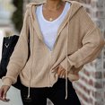 thumbnail image 2 of Aoochasliy Womens Cardigan Clothes Hooded Zipper Cardigan Thick Knit Sweater Jacket Big Coat, 2 of 8