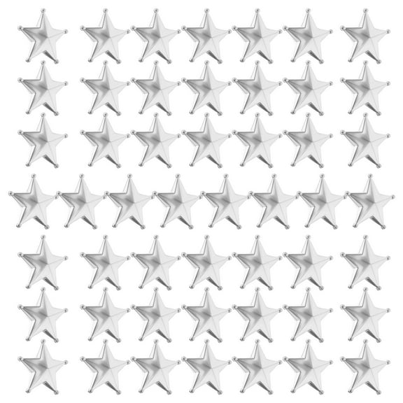 YUNLIGHTS Christmas Star Mini Silver Plastic 50Pcs