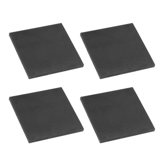 Uxcell Rubber Solid Anti-Vibration Pads, 4 Pcs 60mm x 4mm Thick Rubber Square Washers Multi-Purpose Gasket Pad Bushings Spacer for HVAC Compressor Air Conditioner, Black