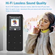 16GB MP3 Player with Bluetooth 1.8 inch Screen Portable Music Player with Speaker, Voice Recorder, Video, E-Book, Photo, Touch Buttons Digital Audio Player, Supports Expanded Up to 128GB, Black