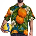 thumbnail image 4 of Tangerine Men's Short Sleeve Hawaiian Poplin Shirt - Casual Printed Button Down Summer Beach Shirt for Men, 4 of 6