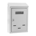 thumbnail image 4 of Buzón de correo con cerradura para montaje en pared, decoración del hogar, buzón decorativo y moderno para puerta de entrada, exterior residencial. Blanco, 4 of 8