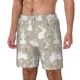 thumbnail image 2 of Balery Rabbit And Flower Mens Swim Trunks Swim Shorts for Men Quick Dry Inseam Beach Shorts with Compression Liner Pocket-Small, 2 of 9