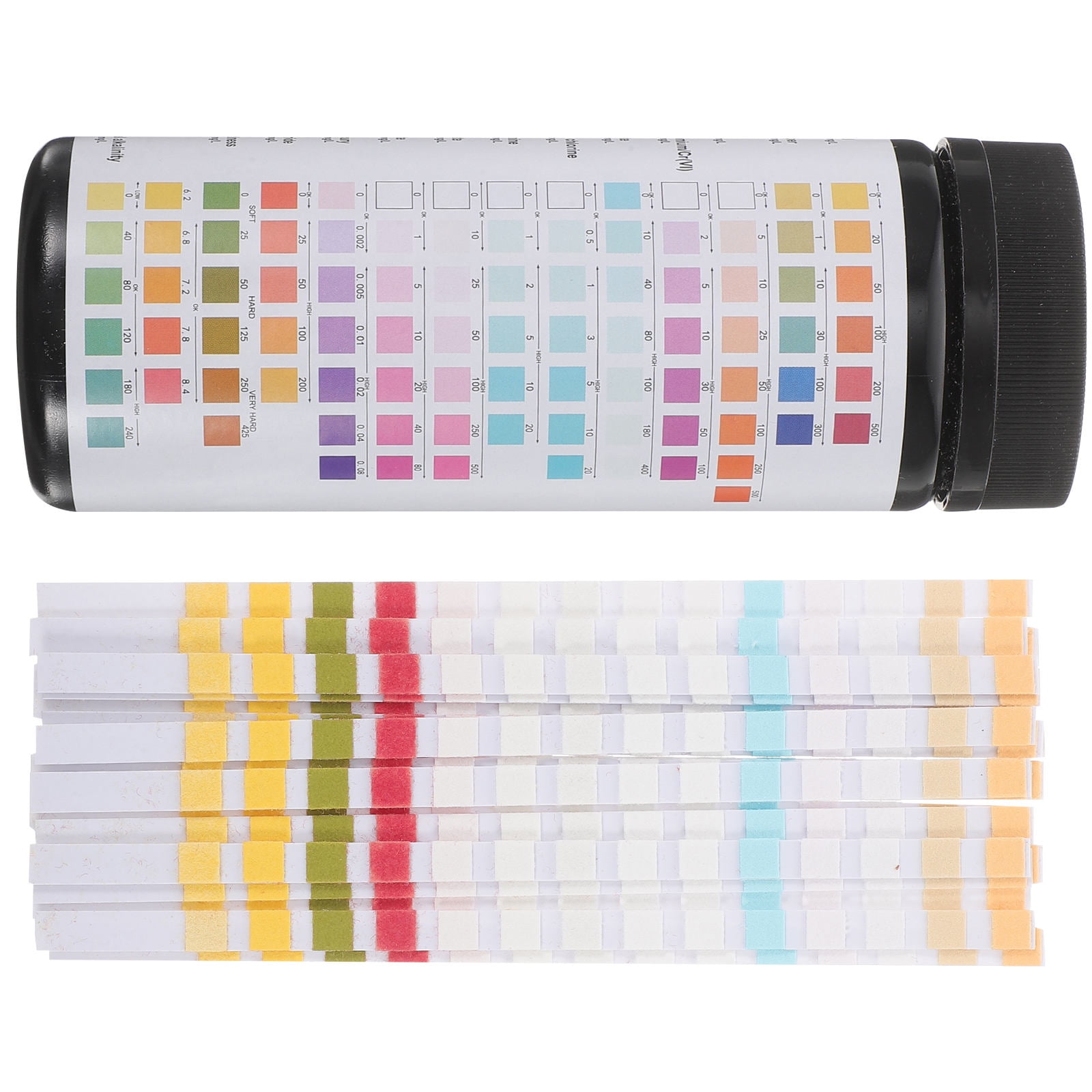 Milisten 50Pcs 14 in 1 Water Quality Testing Strips for Swimming Pools Hot Tubs and Aquariums