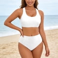 thumbnail image 3 of Bikini Sets for Women Two Piece Swimsuit Push Up Padded Top High Waisted Bottom Tummy Control Bathing Suit Beach Swimwear Vacation, 3 of 6