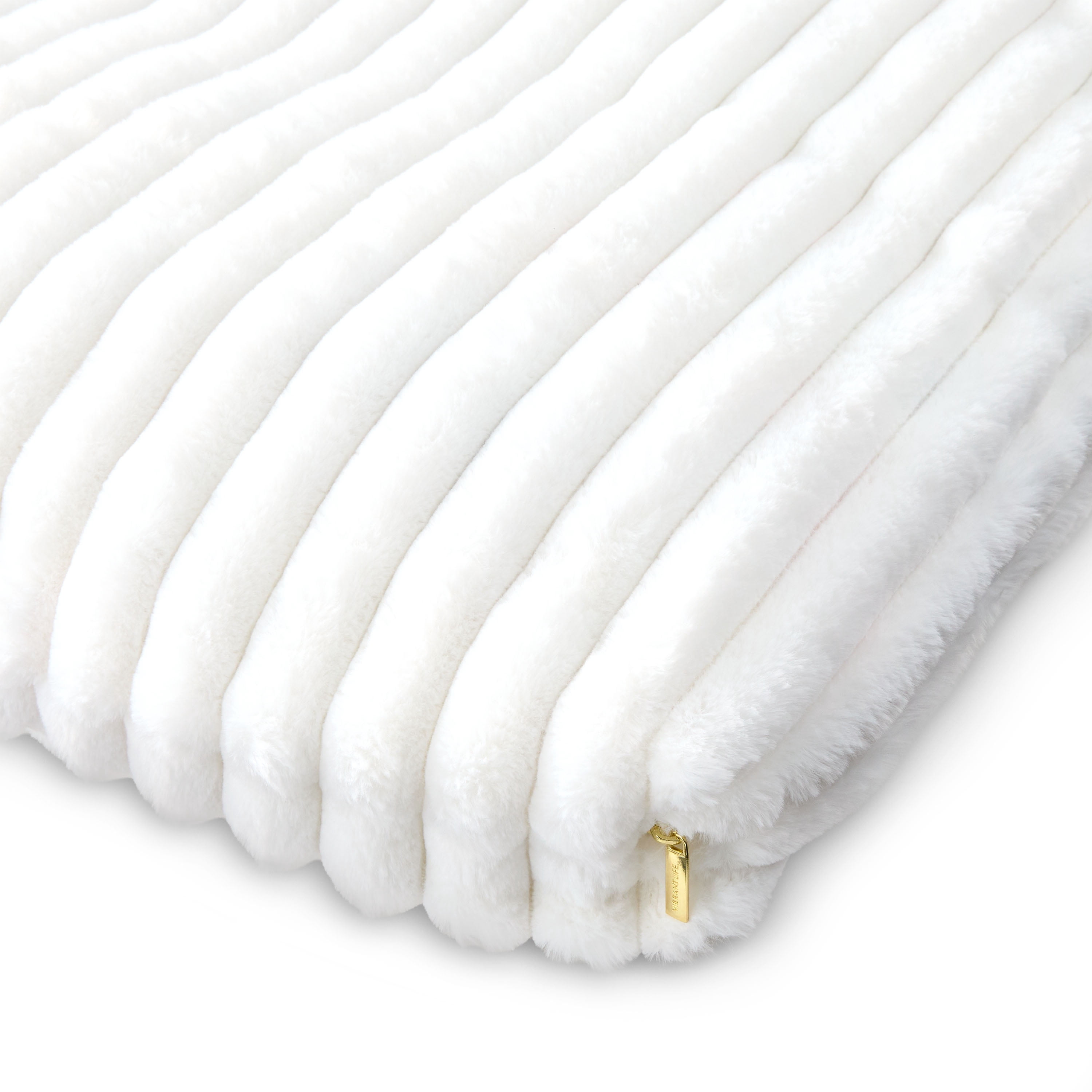 Vibrant Life Medium Ribbed Orthopedic Pet Bed, White, 35" x 26"