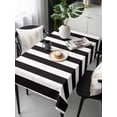 thumbnail image 6 of Simple Black White Stripes Table Cloth, Modern Stripes Waterproof Tablecloth for Rectangle Tables, Reusable Washable Fabric Table Cover for Restaurant Kitchen Dining Tables 54"x108", 6 of 6