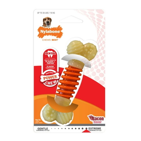 UPC: 0018214822813 | Nylabone PRO Action Dental Power Chew Durable Dog Toy Bacon Medium/Wolf (1 Count)