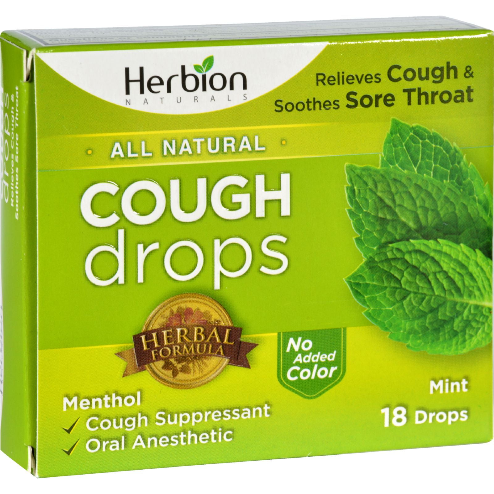 Herbion Naturals Cough Drops All Natural Mint 18 Drops Walmart