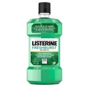 Listerine Freshburst Antiseptic Mouthwash for Bad Breath, Kills 99% of Germs That Cause Bad Breath & Fight Plaque & Gingivitis, ADA Accepted Mouthwash, Spearmint, 500 mL