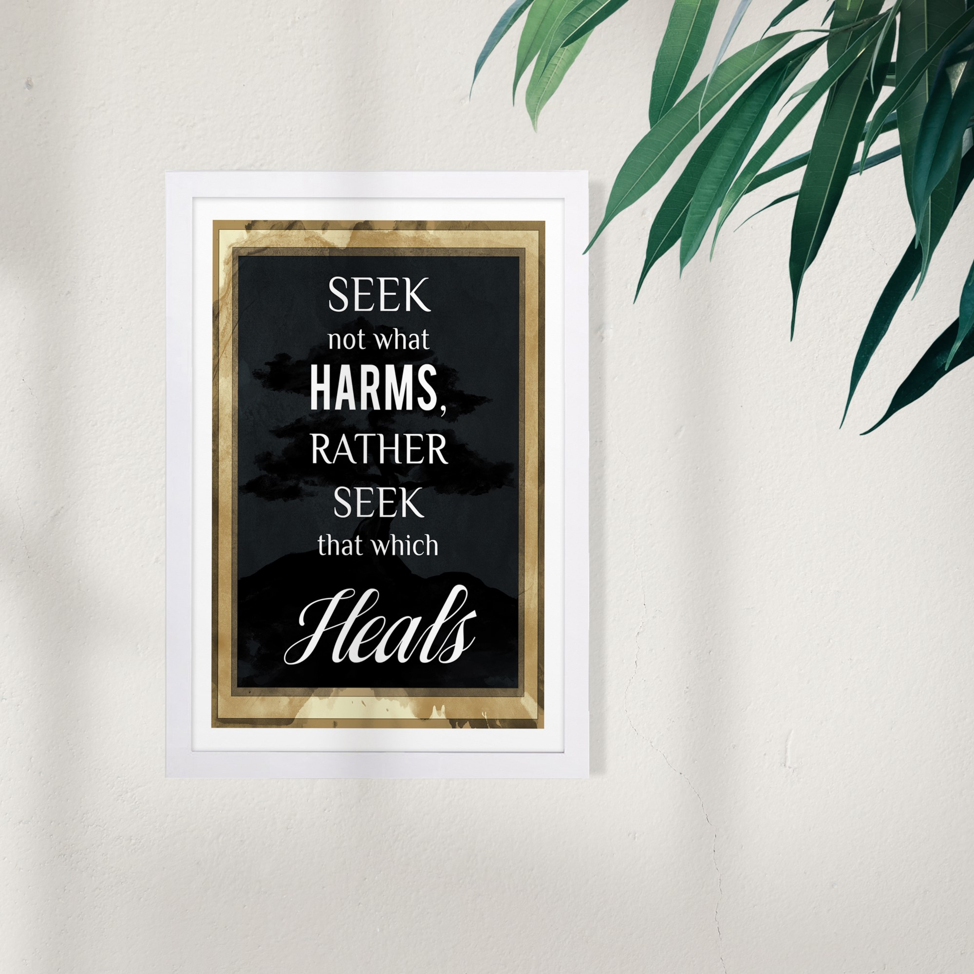 Wynwood Studio Typography and Quotes Framed Wall Art Prints 'Seek' Quotes and Sayings Home Decor - Black, White, 13" x 19"