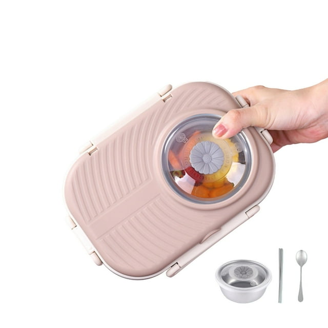 Oleegame 1 Pce Rangement de Produits École Enfants Boîte à Lunch en Acier Inoxydable de Contenants Alimentaires Rangement pour Enfants Sac à Lunch Isolé Boîte à Lunch Réutilisable pour Travail École Pique-Nique Plage Blanc