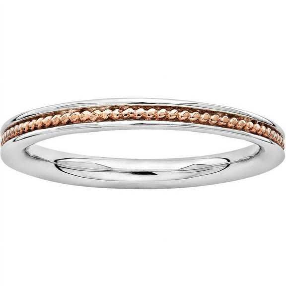 Sterling Silver Pink-Plated Channeled Ring