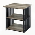 thumbnail image 2 of Zudora Industrial Antique Oak & Black Nightstand with 2 Open Compartments, 2 of 5