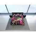 thumbnail image 4 of Rosa setas negro funda nórdica hippie juego de cama completo, reina, rey, preppy, 4 of 4
