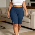 thumbnail image 5 of Vhkiploz Plus Size Summer Bike Shorts for Women's Elastic High Waist Beach Yoga Running Shorts Solid Side Split Sporty Workout Athletic Shorts, L-5XL, 5 of 9