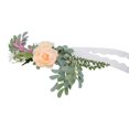 thumbnail image 4 of Respaldo de silla de boda, flores artificiales, decoración de flores para silla de boda con tela de hilo para decoraciones de pasillo de boda, 4 of 8