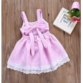 thumbnail image 7 of Styles I Love Baby Toddler Girls Striped Eyelet Lace Backless Cotton Pink Dress Little Princess Summer Spring Outfit (24 Months), 7 of 7