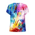 thumbnail image 4 of Giftesty Blouses for Women Dressy Casual Women's V-Neck Fashion Casual Printed Button-Up Blouse T-shirt Tops Blouse, 4 of 5