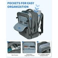 thumbnail image 6 of 17 Inch Laptop Backpack Travel Backpacks Carry on Daypack for Men Women for Spirit Airlines Personal Item Bag 18x14x8 with Wet Pocket, 32L, Grey, 6 of 10