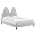 thumbnail image 2 of Modway Alexandria Tufted Performance Velvet Twin Platform Bed in Light Gray, 2 of 10