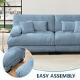 thumbnail image 2 of Modern Chenille 2-Seater Sofa with Lumbar and Throw Pillows, Wide Arm and Ottoman for Living Room, 2 of 19