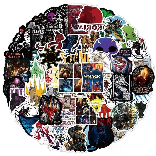 50 pcs Magic the Gathering MTG Card Game Character Stickers Collection Decal Gift
