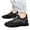 Black, variant on Men's Lightweight Lace Up Sneakers Breathable Knit Casual Tennis Shoes Comfortable Non Slip Running Shoes with Arch Support Black Size 9.5