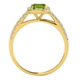 thumbnail image 3 of Aonejewelry 2.50 Ct. Ttw Diamond and Emerald Shaped Peridot Ring in 10K Yellow Gold, 3 of 4