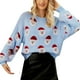 thumbnail image 3 of Suéter de manga larga liso para mujer, blusa Vantage de Año Nuevo, suéter femenino, sudaderas feas, sudaderas con capucha navideñas de Papá Noel, 3 of 5