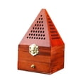 thumbnail image 3 of Quemador de incienso de madera, quemador de incienso de madera, porta incienso en forma de pirámide con Madera Roja Corta, 3 of 9