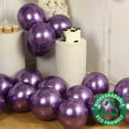 thumbnail image 4 of Efavormart 50 Pack Metallic Purple Biodegradable Balloons, Thick Chrome Latex Party Balloons - 12", 4 of 9