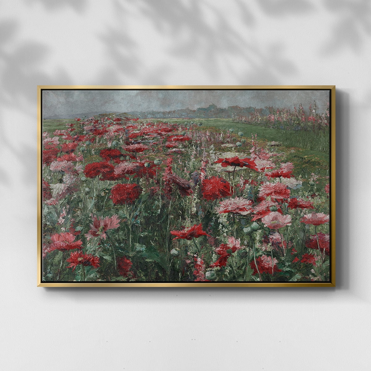 Vintage Botanical Print-XC By Wexford Home Framed in Gold Wood Gallery Wrapped Canvas 25 in. x 37 in.