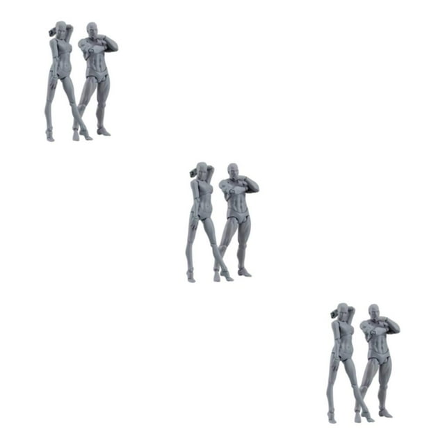 Wweixi 2pack/lot Light Body Chan Kun PVC Movebale Action Figure Realistic And Highly Detailed Art Piece gray 3Set