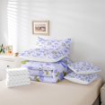 thumbnail image 5 of Manfei Kid Blue Bow-tie Twin Bedding Sets 7-Piece, Garden Rose Floral Bedding Comforter Set, Vintage Ribbon Bowknot Reversible Sheet Sets, Luxury Bedroom Decor, 5 of 7