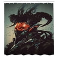thumbnail image 3 of Ambesonne Fantasy Shower Curtain, Romotic Demon Computer, 69"Wx84"L, Black Red, 3 of 5