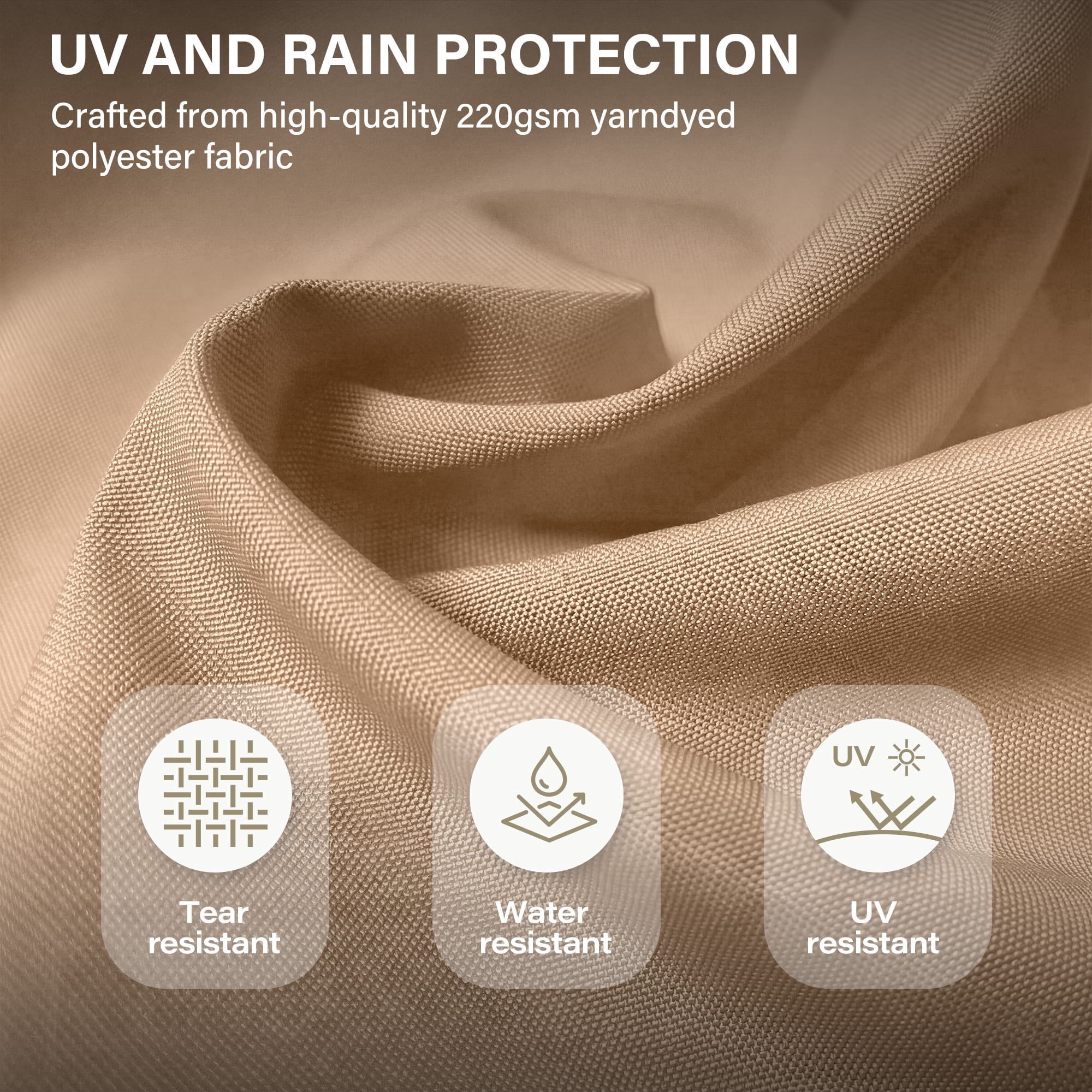 LAUSAINT HOME Outdoor Patio Umbrella with Base Included, 9 Feet Large Cantilever Windproof Offset Umbrella with 360-degree Rotation for Backyard, Pool, Lawn, Deck, Beige