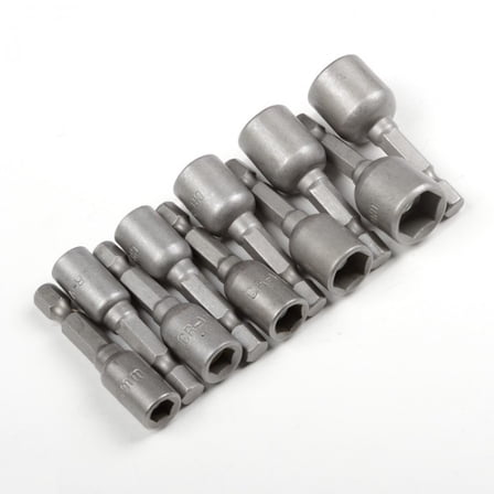 Magnetic Nut Bit Driver Set 10 Pc SAE & MM 1/4 Shank Drill Nut Setter Power Tool