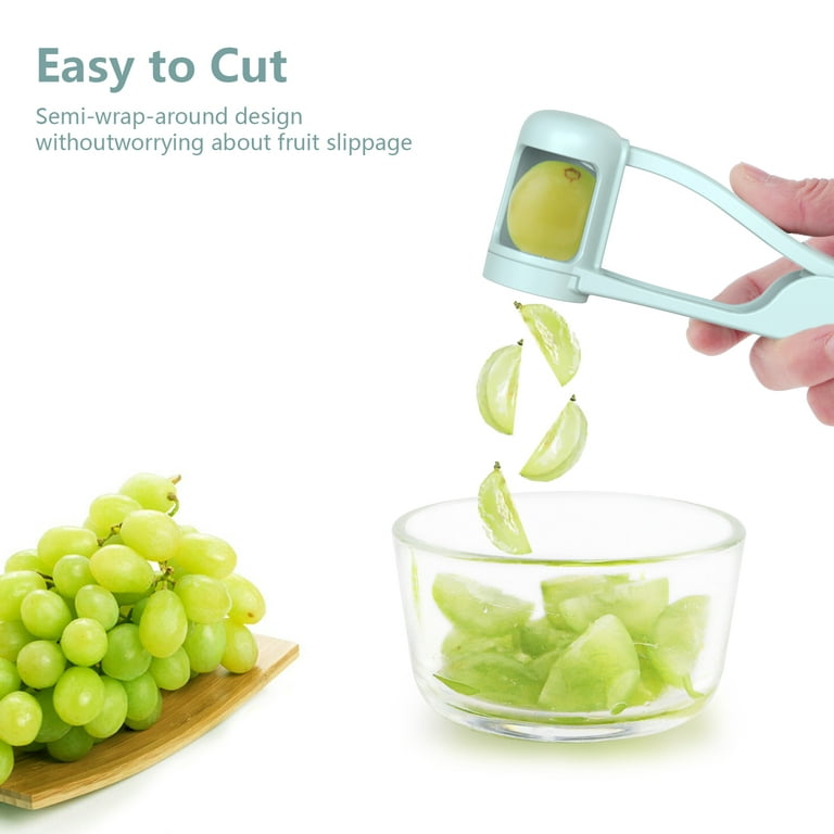 Cutting grapes in quarters, the EASY way with this grape cutter