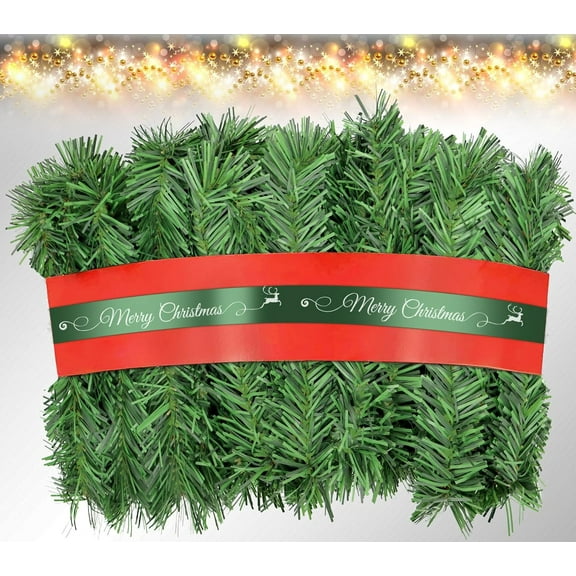 Artificial Christmas Garland, 50FT Non-Lit Green Garlands Classic Christmas Greenery Garland Festive Home Decor