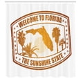 thumbnail image 3 of Ambesonne Florida Shower Curtain, Orange Travel Stamp, 69"Wx75"L, Orange Ginger and White, 3 of 3