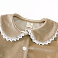 thumbnail image 7 of Sopiago Girls Pajama Set Velvet Button-Down Solid Long-Sleeve T-Shirt Top + Pants 2PCS Christmas Outfits Clothes Toddler Pijamas Boy Khaki,8-9 Years, 7 of 7