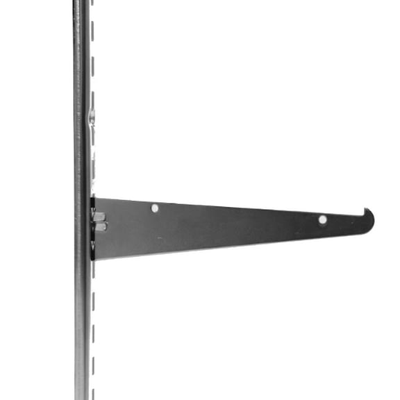 10 inch Chrome Metal Shelf Bracket for Slotted Standard - ½ inch slots 1 inch on center - Pack of 6
